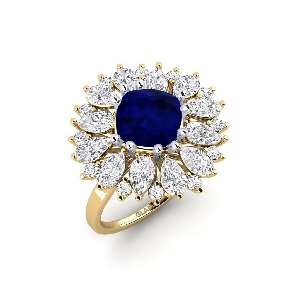 Vàng-Trắng 9K Đá Sapphire Nhẫn Calaustral