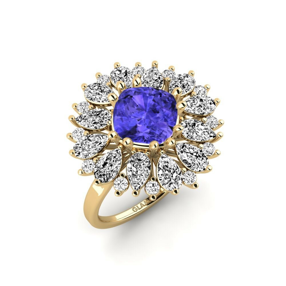 Or Jaune 18k Tanzanite Bague Calaustral