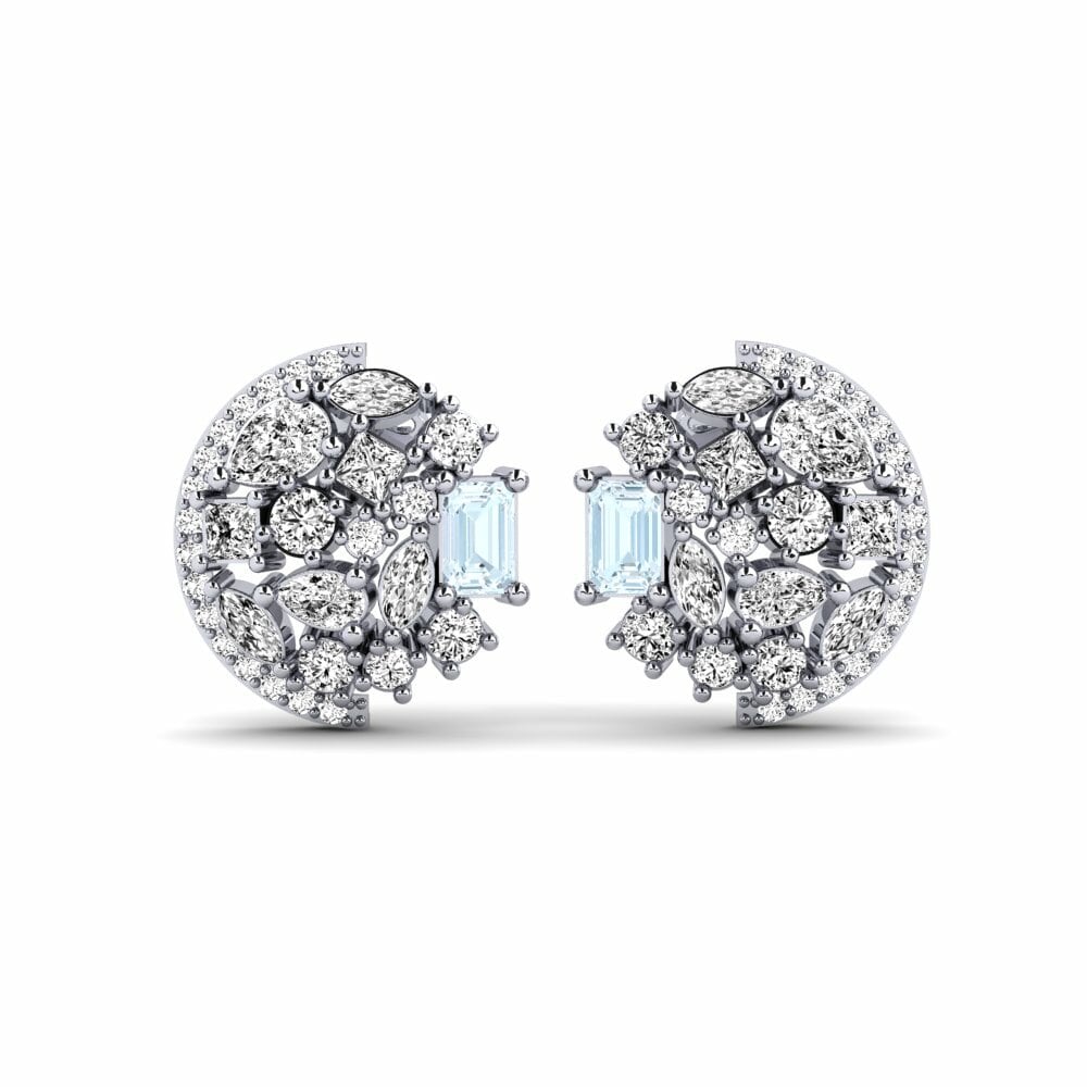 9k White Gold Aquamarine Women's Earring Chauvet