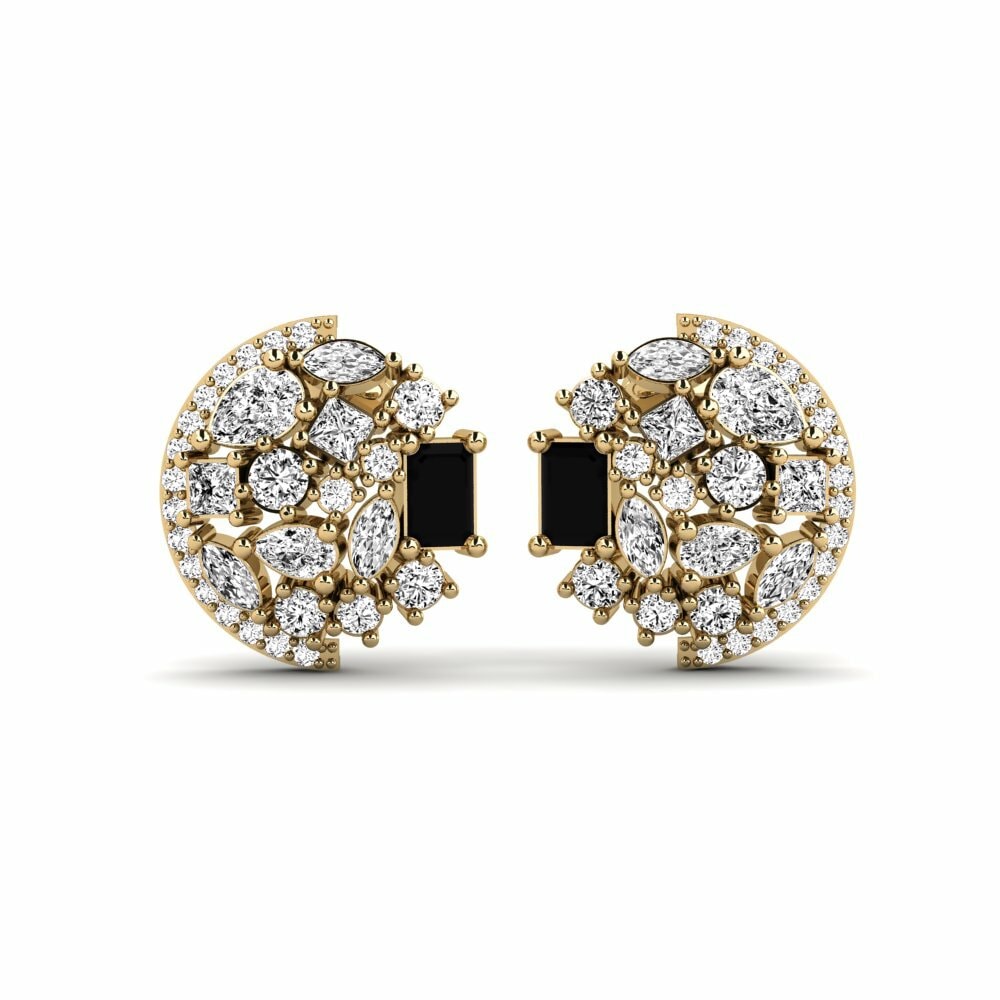 14k Yellow Gold Black Onyx Women's Earring Chauvet