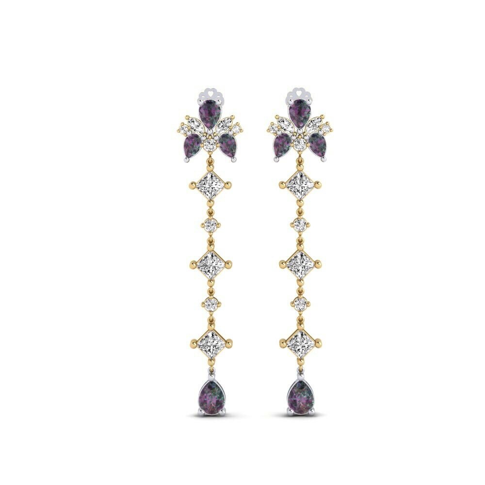 14k Yellow & White Gold Mystic Topaz Women's Earring Cherton