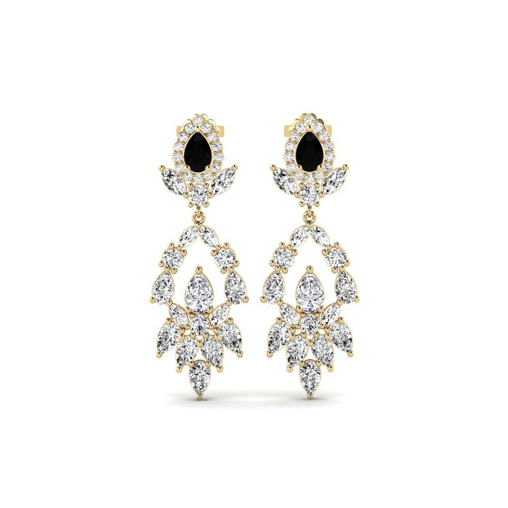14k Yellow Gold Black Onyx Women's Earring Dristta