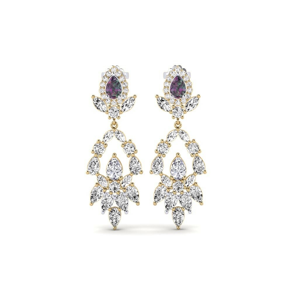 14k Yellow & White Gold Mystic Topaz Women's Earring Dristta