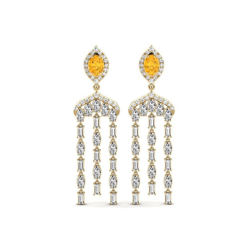 14k Yellow Gold Citrine Women's Earring Efflux