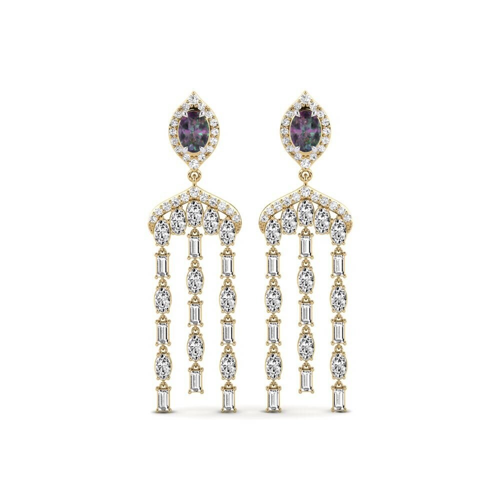 14k Yellow & White Gold Mystic Topaz Women's Earring Efflux