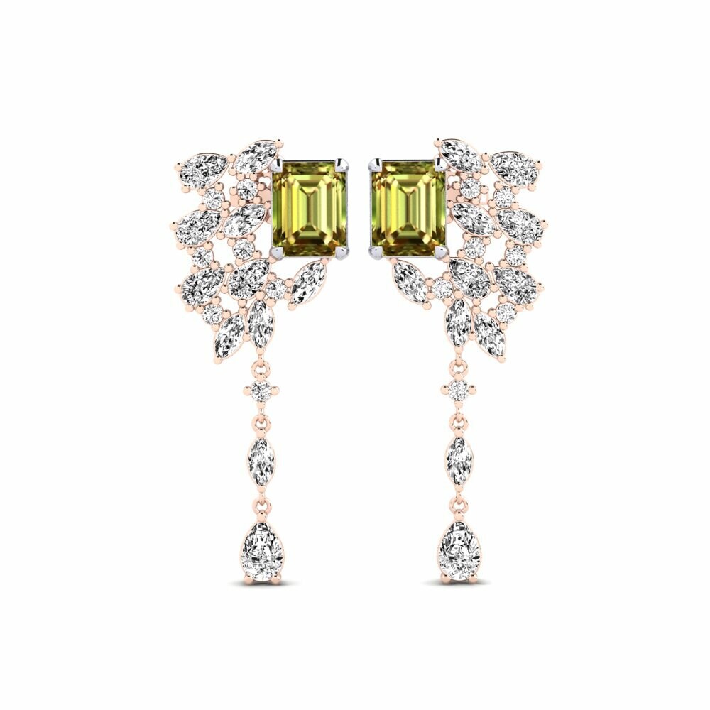 14k Rose & White Gold Sultan Stone Women's Earring Fluxo