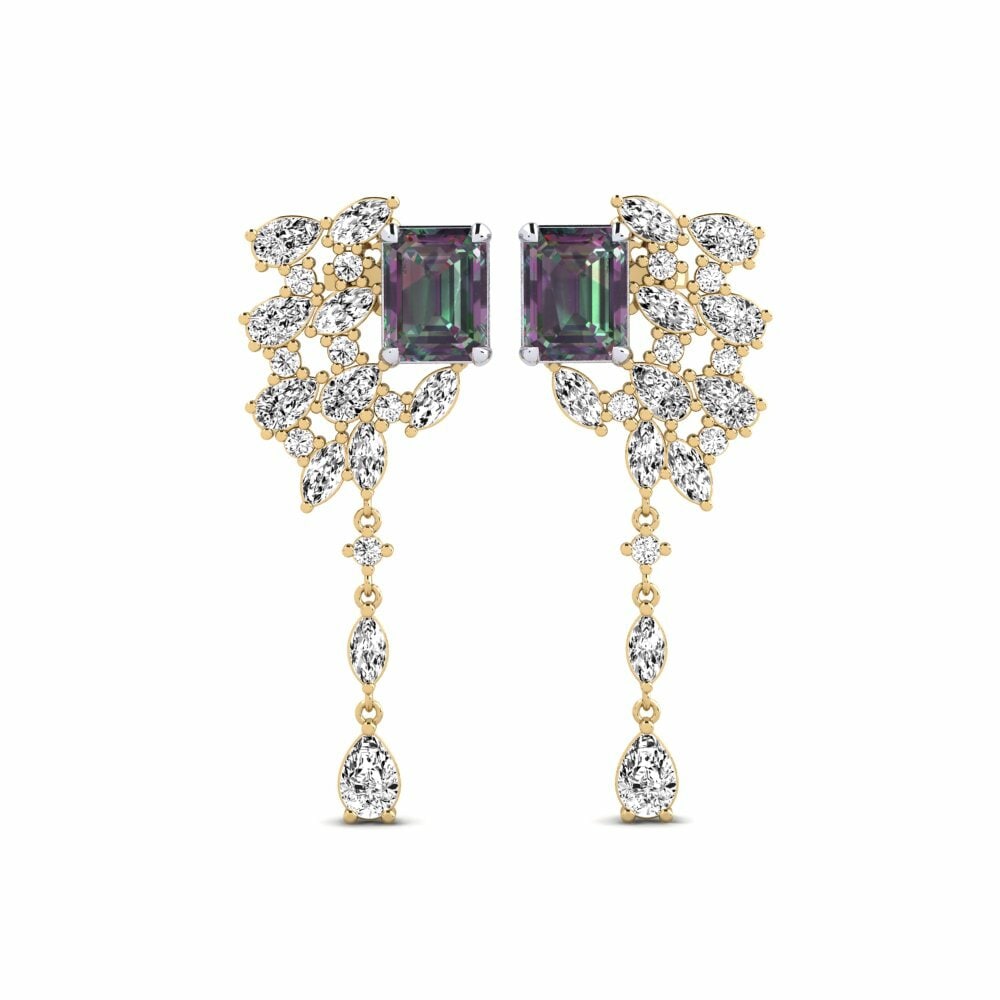 14k Yellow & White Gold Mystic Topaz Women's Earring Fluxo