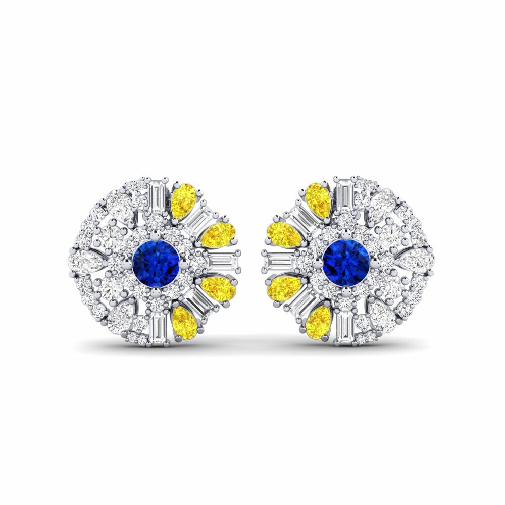 9k White Gold Sapphire (Lab Created) Women's Earring Flyde