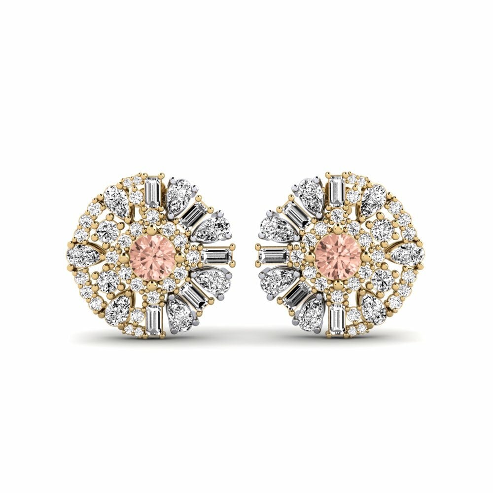 14k Yellow & White Gold Morganite Women's Earring Flyde