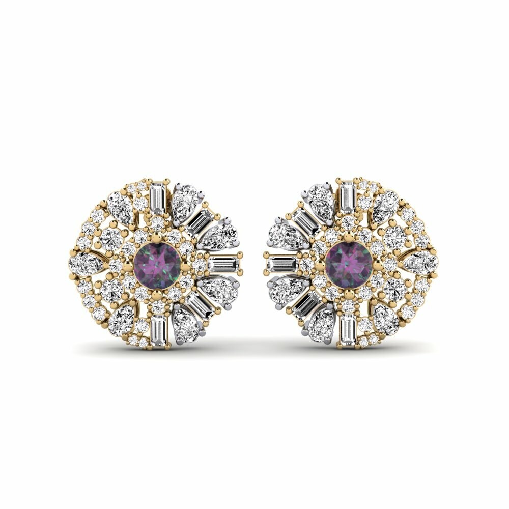 14k Yellow & White Gold Mystic Topaz Women's Earring Flyde
