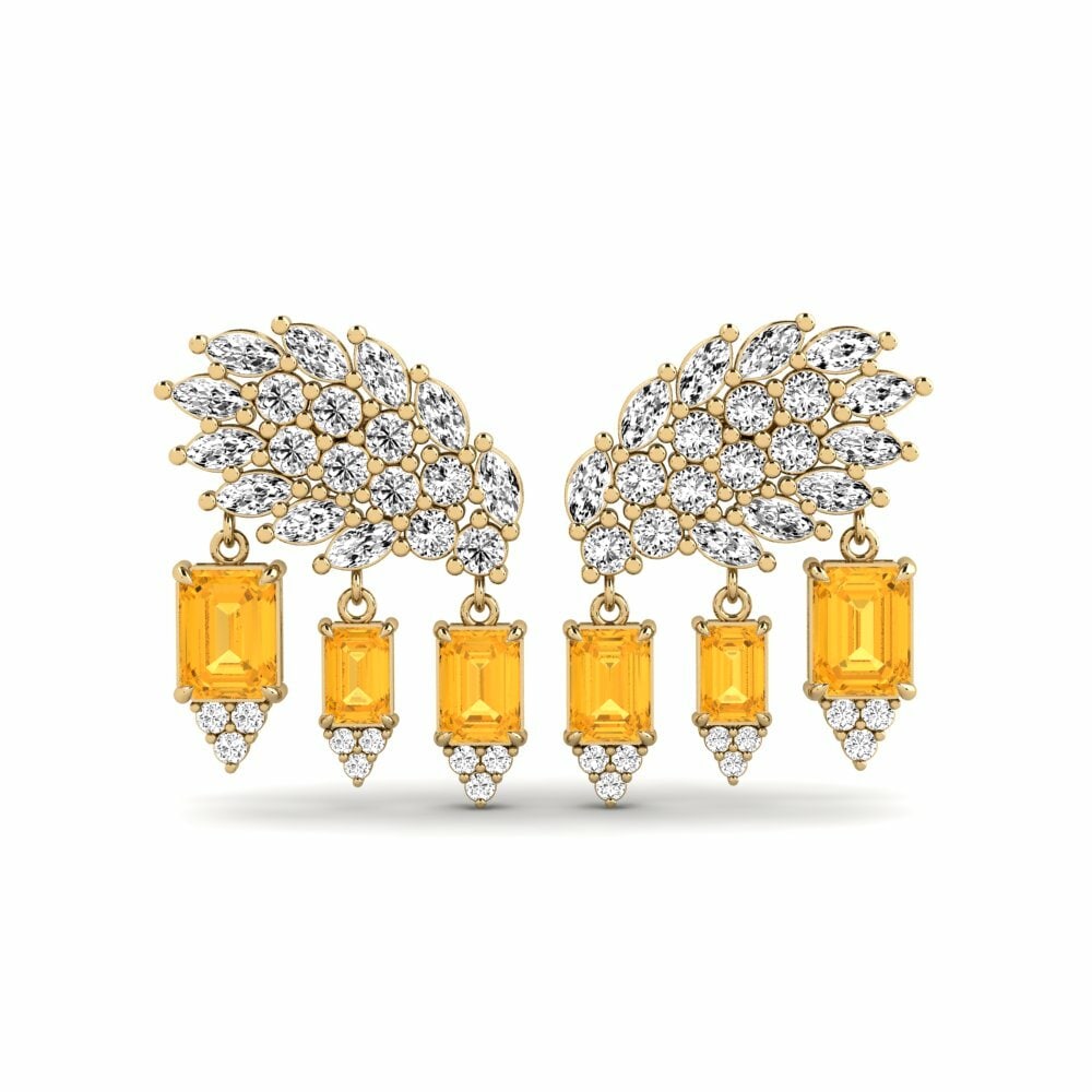 14k Yellow Gold Citrine Women's Earring Gnist