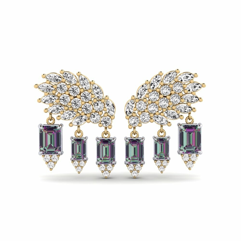 14k Yellow & White Gold Mystic Topaz Women's Earring Gnist