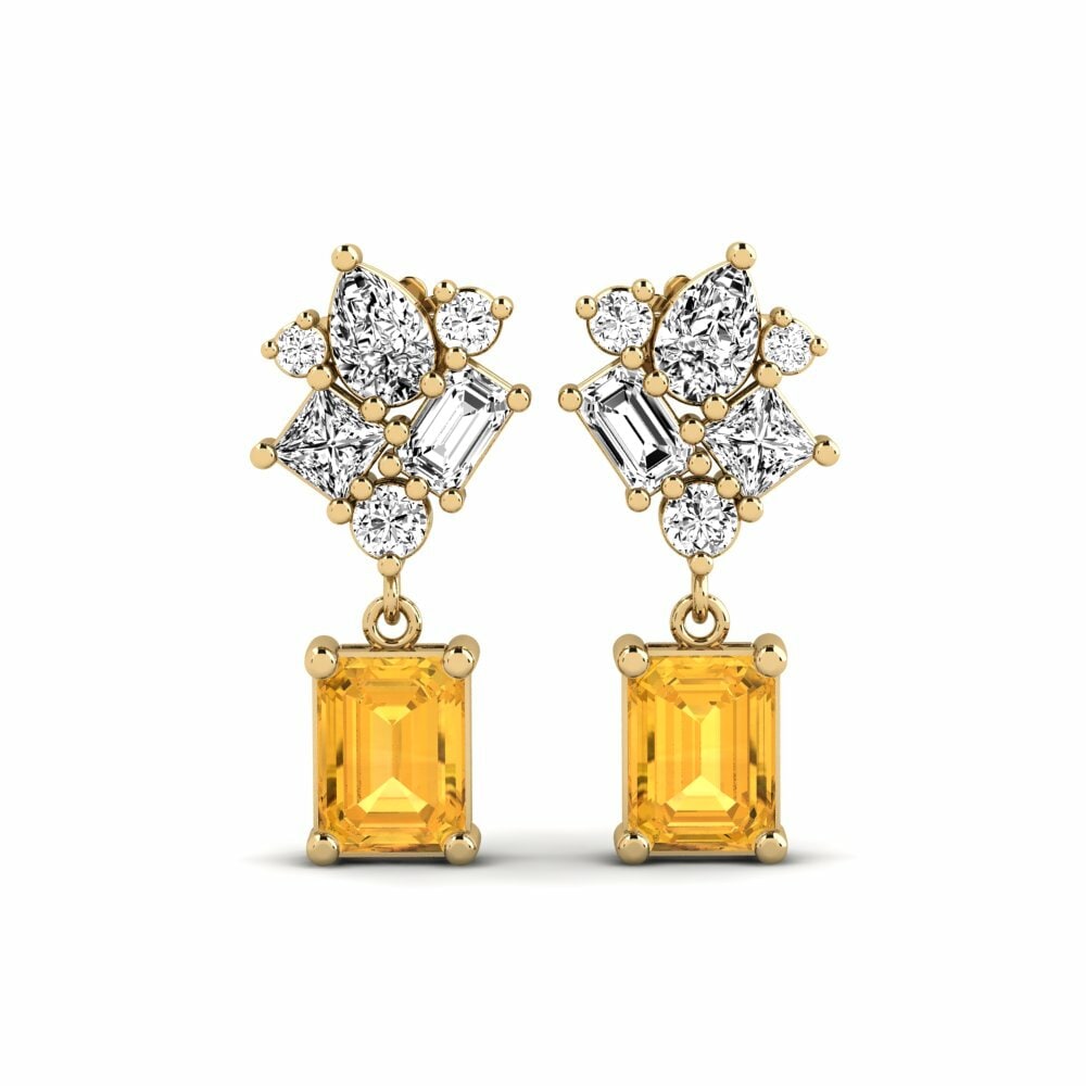 14k Yellow Gold Citrine Women's Earring Haedus
