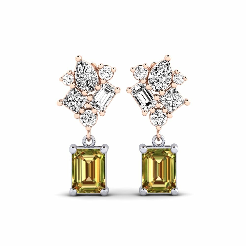 14k Rose & White Gold Sultan Stone Women's Earring Haedus