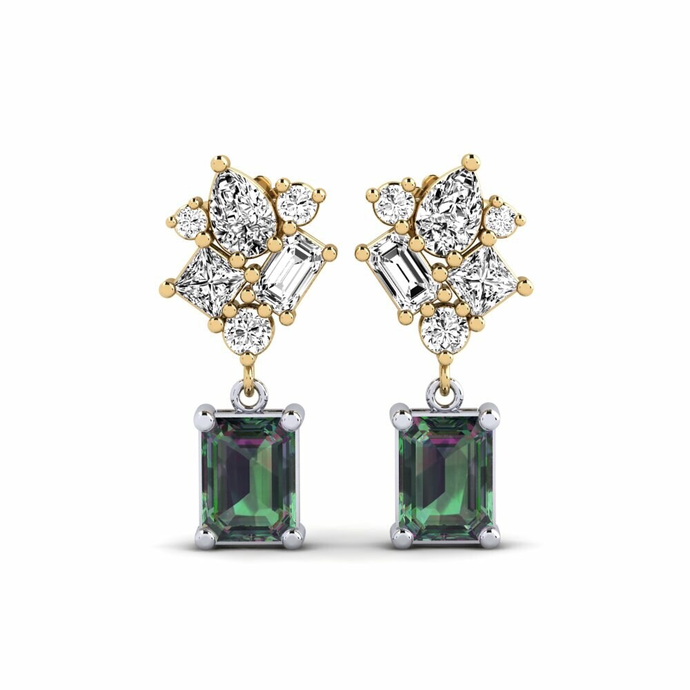 14k Yellow & White Gold Mystic Topaz Women's Earring Haedus