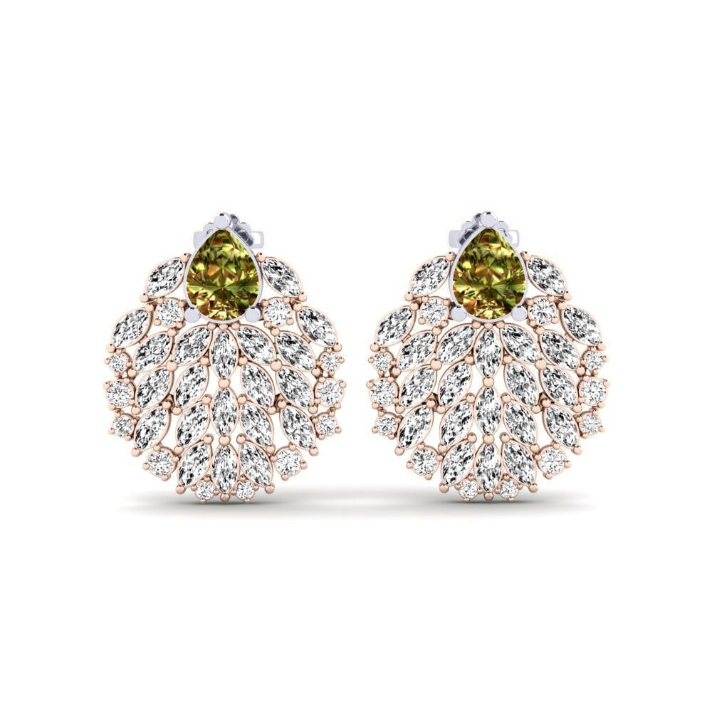 14k Rose & White Gold Sultan Stone Women's Earring Hohtavat