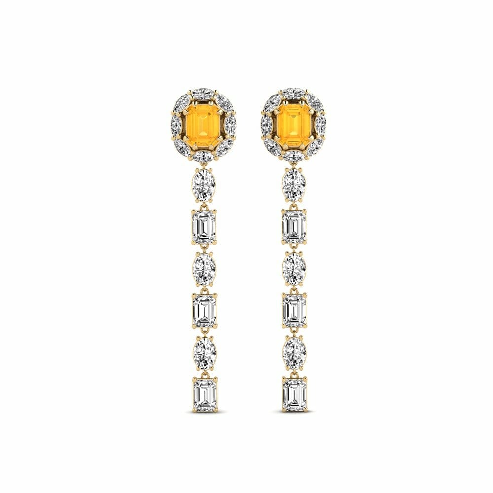 14k Yellow Gold Citrine Women's Earring Inundo