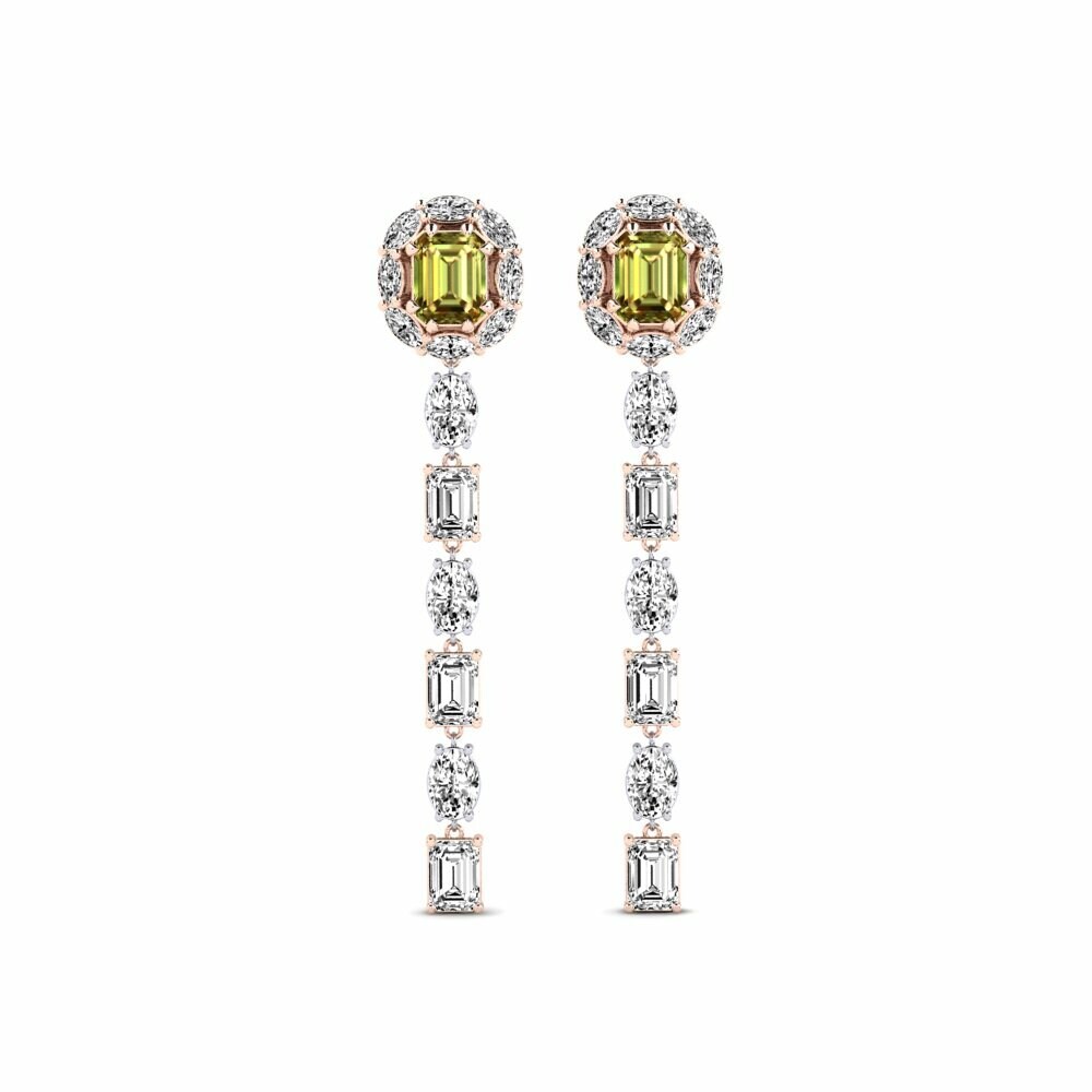 14k Rose & White Gold Sultan Stone Women's Earring Inundo