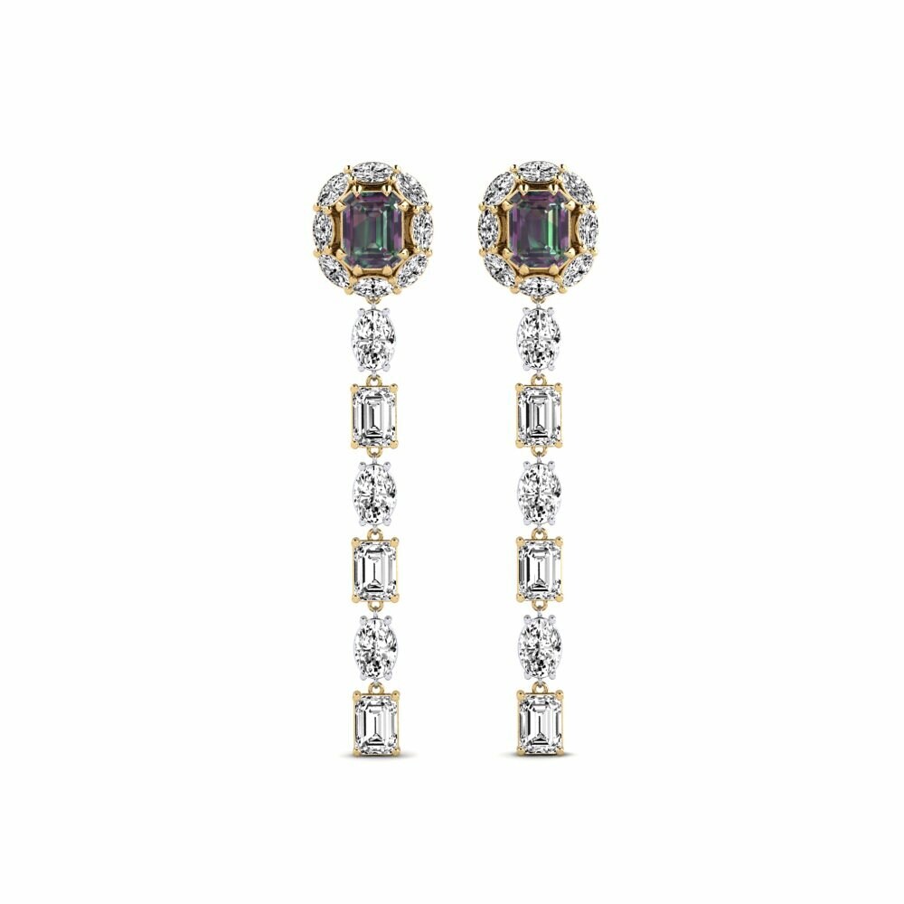 14k Yellow & White Gold Mystic Topaz Women's Earring Inundo