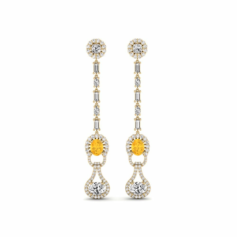 14k Yellow Gold Citrine Women's Earring Kahe