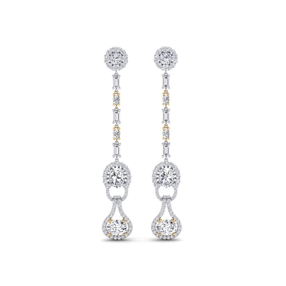 14k White & Yellow Gold Diamond Women's Earring Kahe