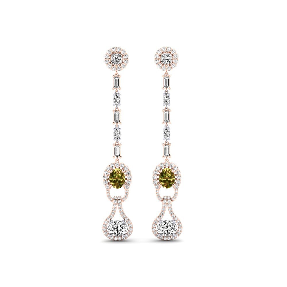 14k Rose & White Gold Sultan Stone Women's Earring Kahe