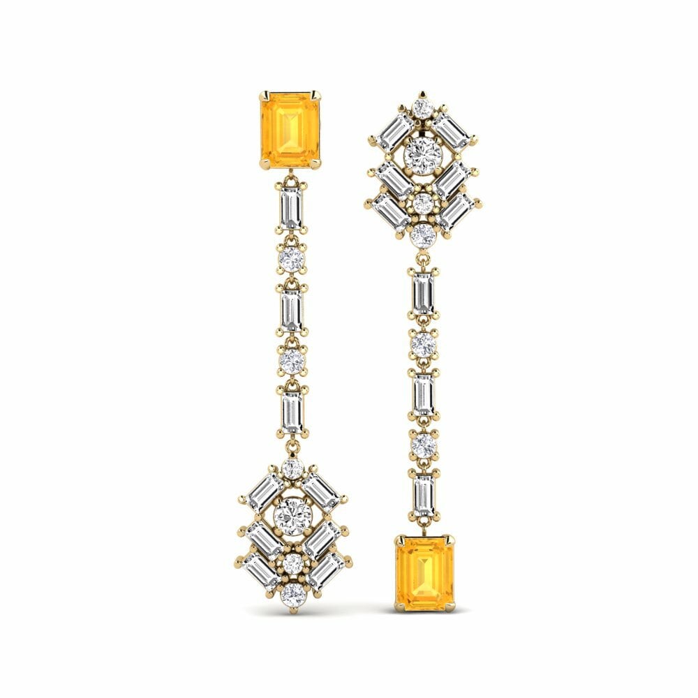 14k Yellow Gold Citrine Women's Earring Koule
