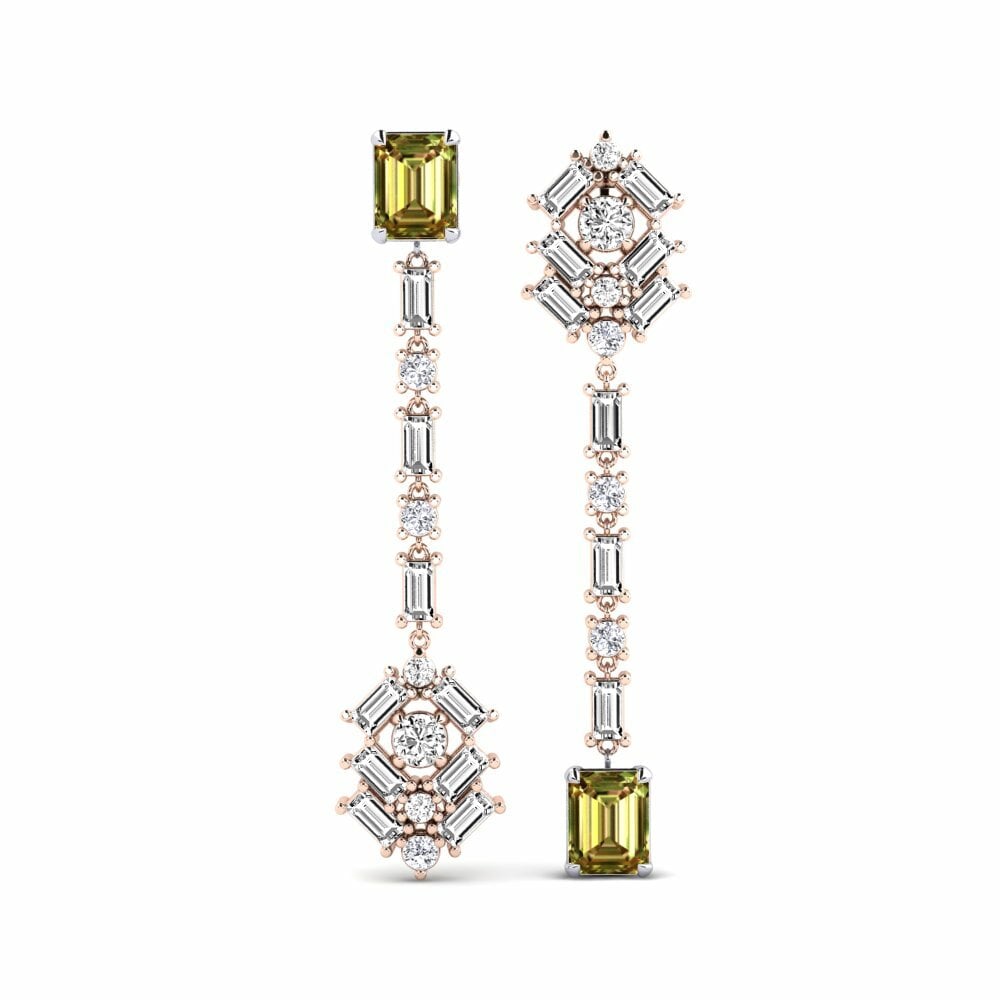 14k Rose & White Gold Sultan Stone Women's Earring Koule