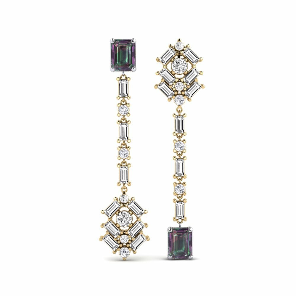 14k Yellow & White Gold Mystic Topaz Women's Earring Koule