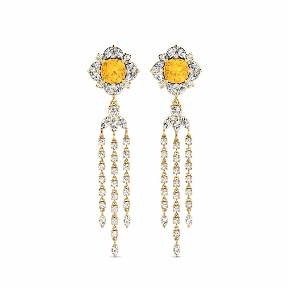 14k Yellow Gold Citrine Women's Earring Mintaka