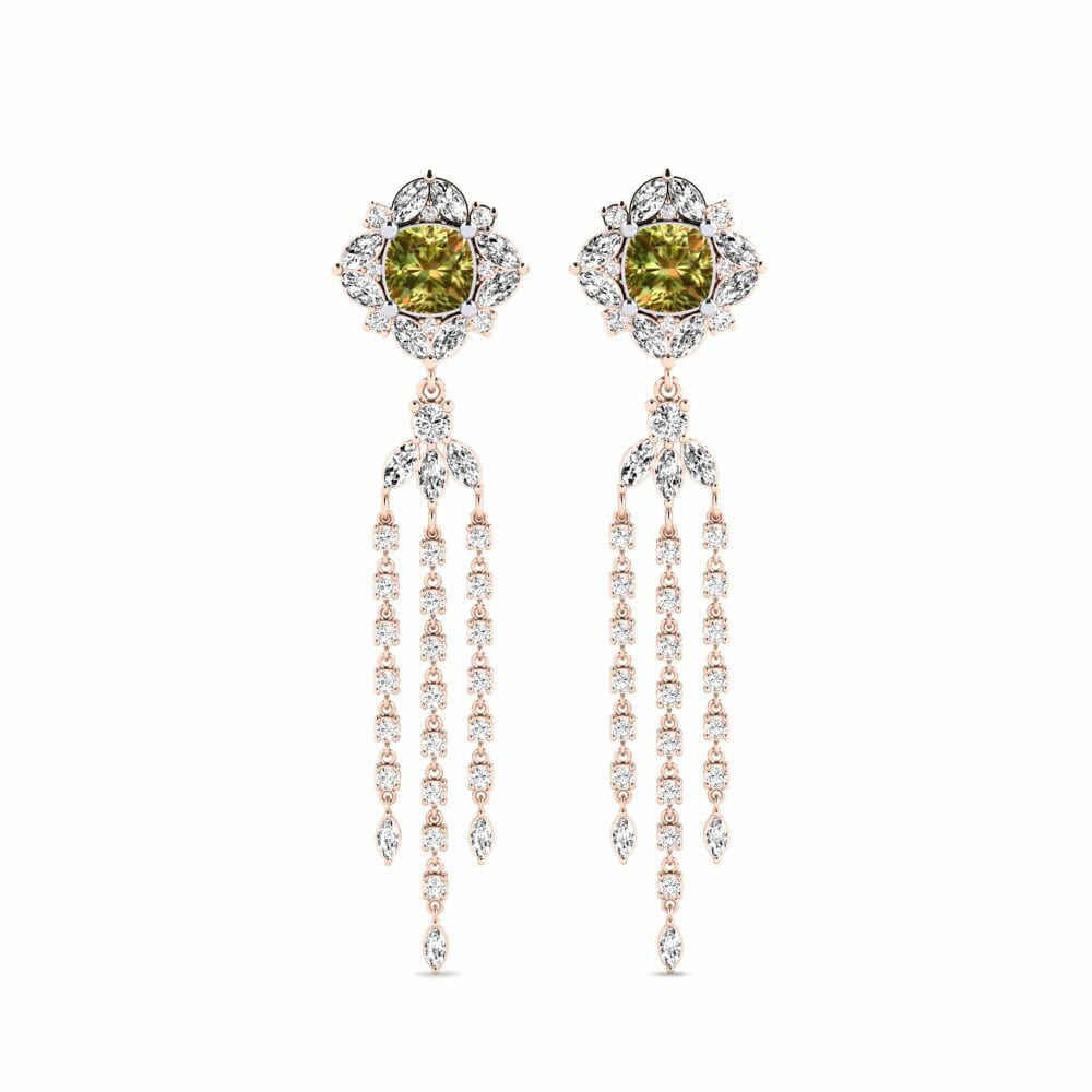 14k Rose & White Gold Sultan Stone Women's Earring Mintaka