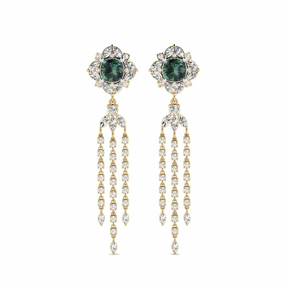 14k Yellow & White Gold Mystic Topaz Women's Earring Mintaka