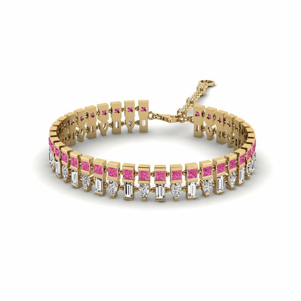18k Yellow Gold Pink Tourmaline Women's Bracelet Mirach