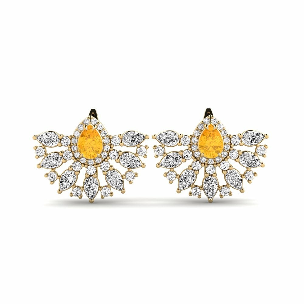 14k Yellow Gold Citrine Women's Earring Mirayen