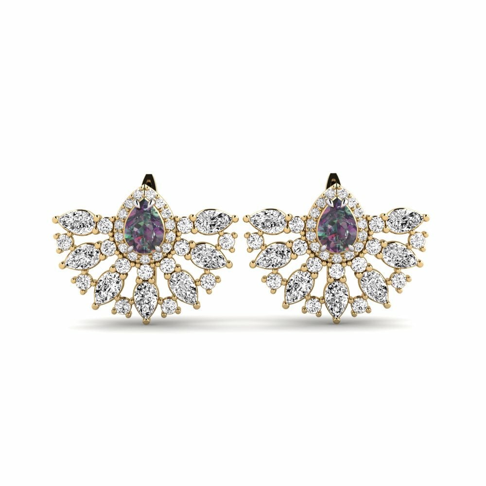 14k Yellow & White Gold Mystic Topaz Women's Earring Mirayen