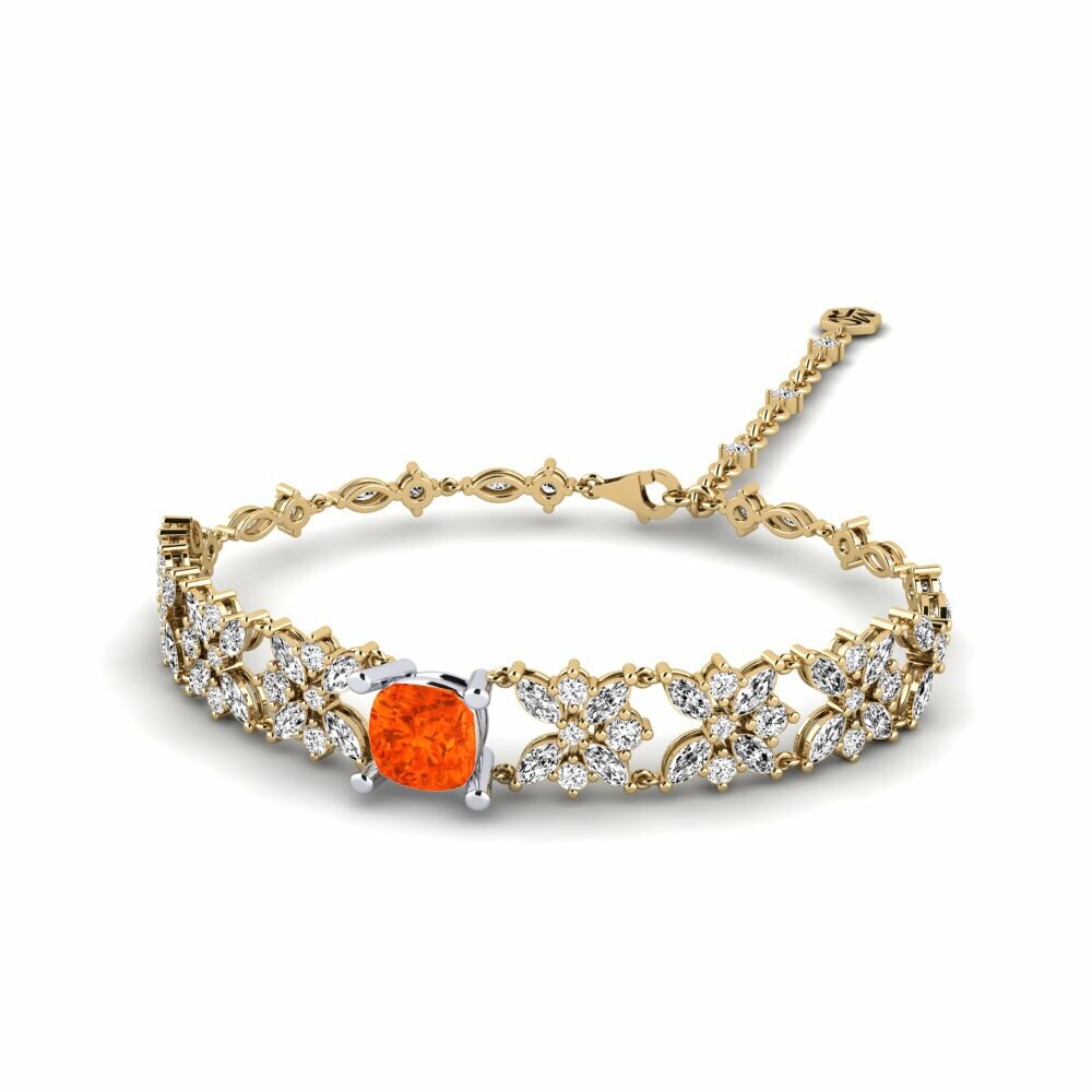 14k Yellow & White Gold Fire-Opal Women's Bracelet Nashira