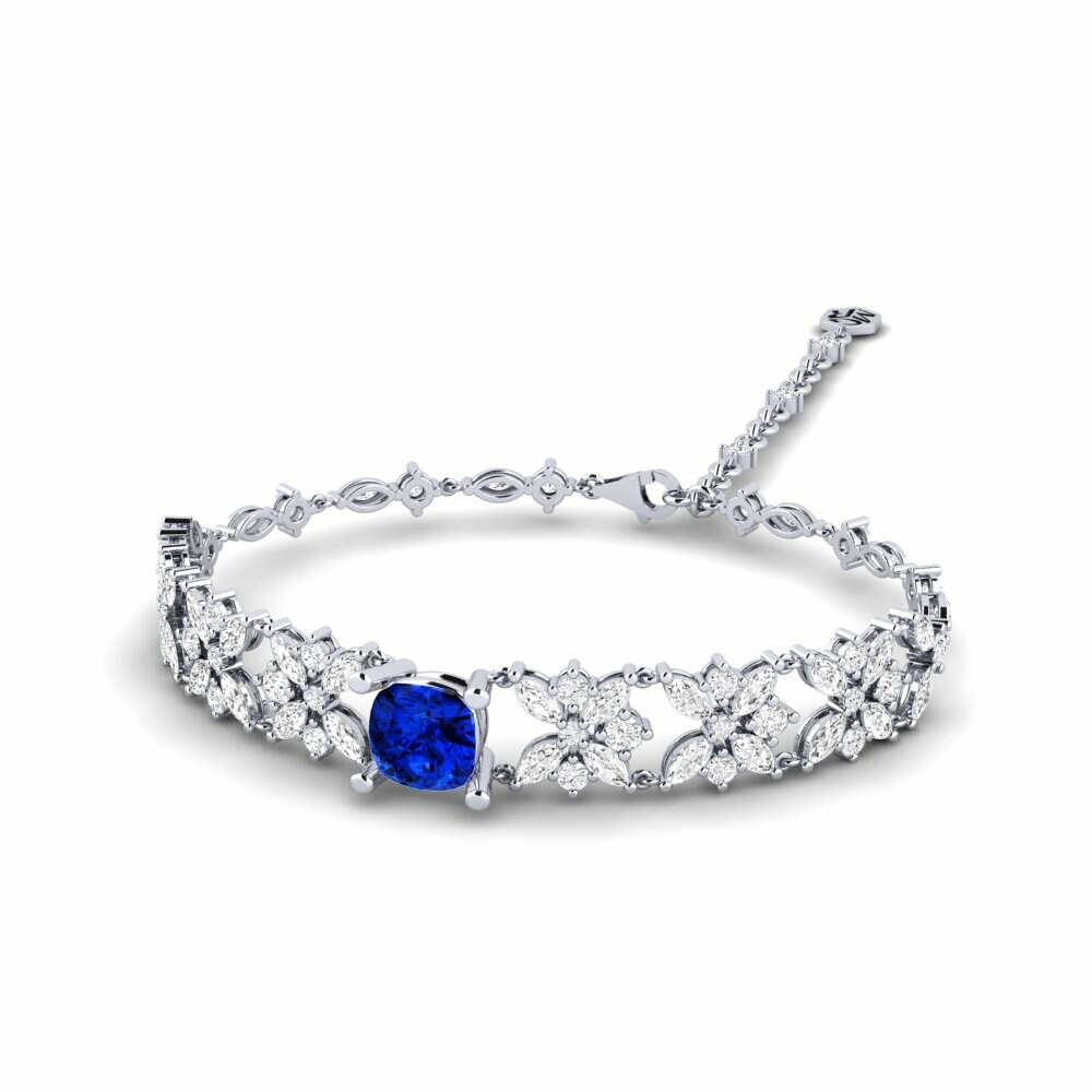 White Silver Sapphire (Lab Created) Women's Bracelet Nashira