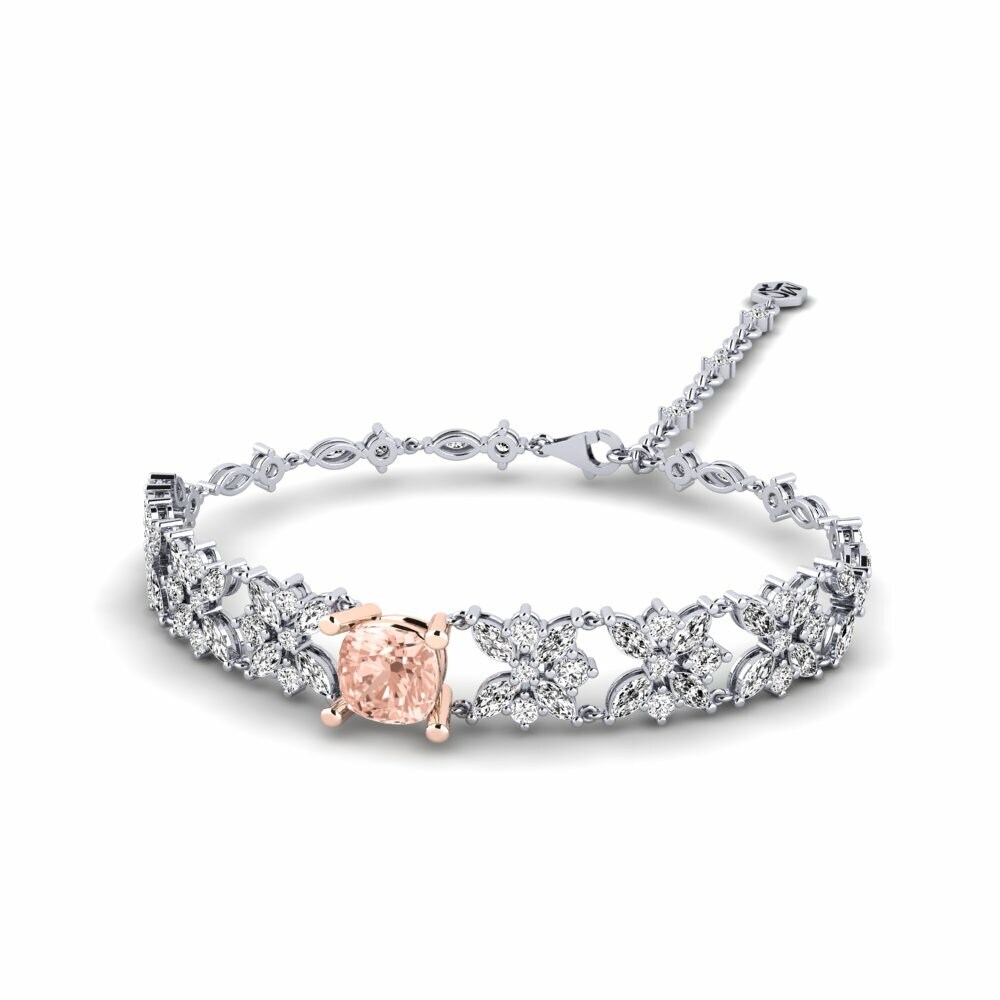 14k White & Rose Gold Morganite Women's Bracelet Nashira
