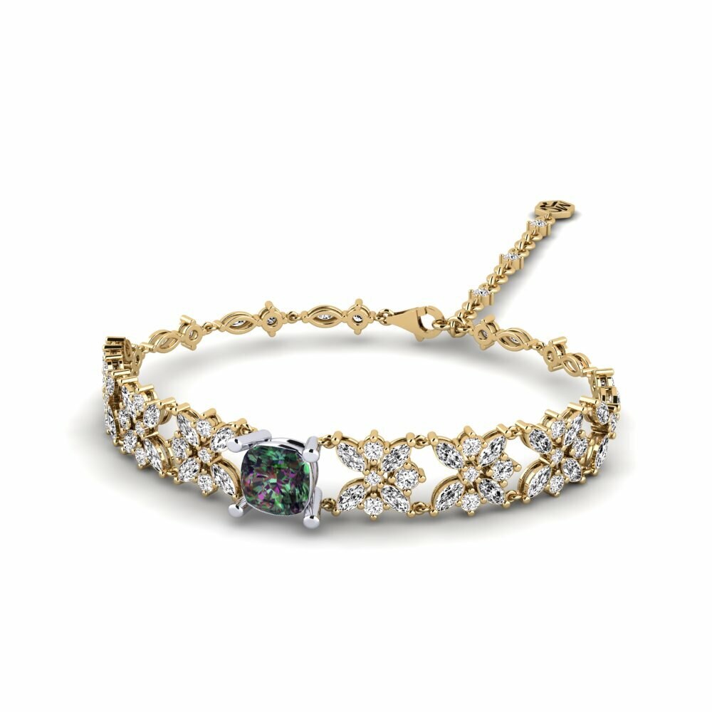 14k Yellow & White Gold Mystic Topaz Women's Bracelet Nashira