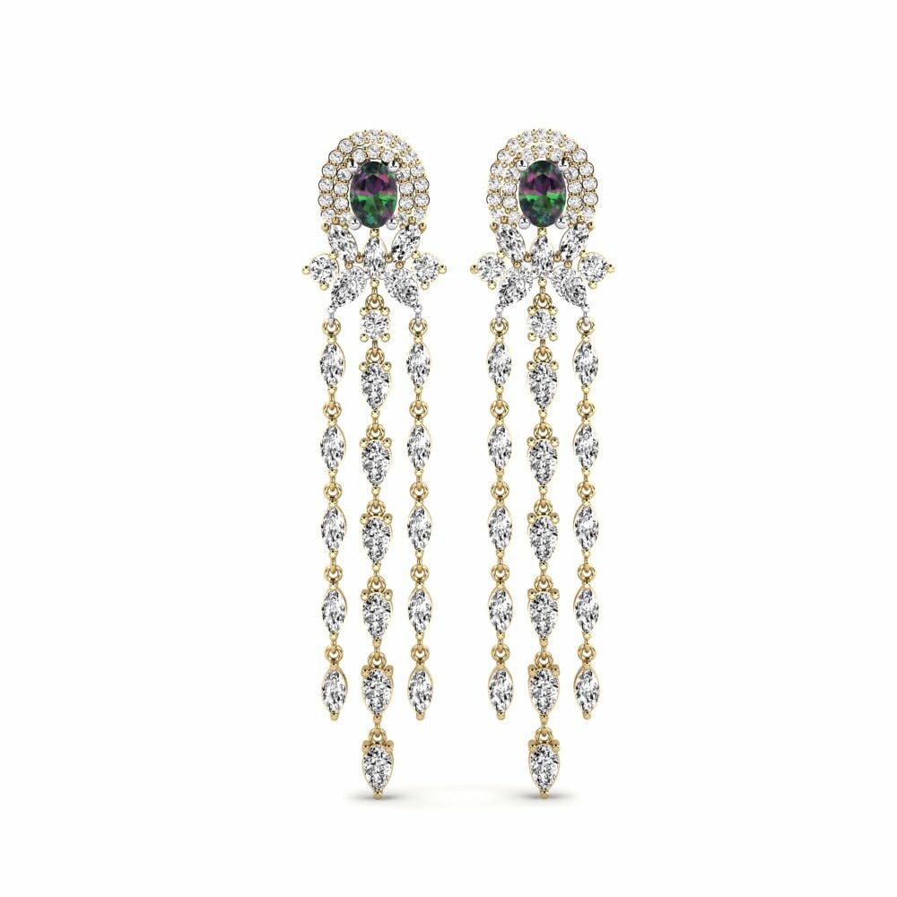14k Yellow & White Gold Mystic Topaz Women's Earring Ponlu