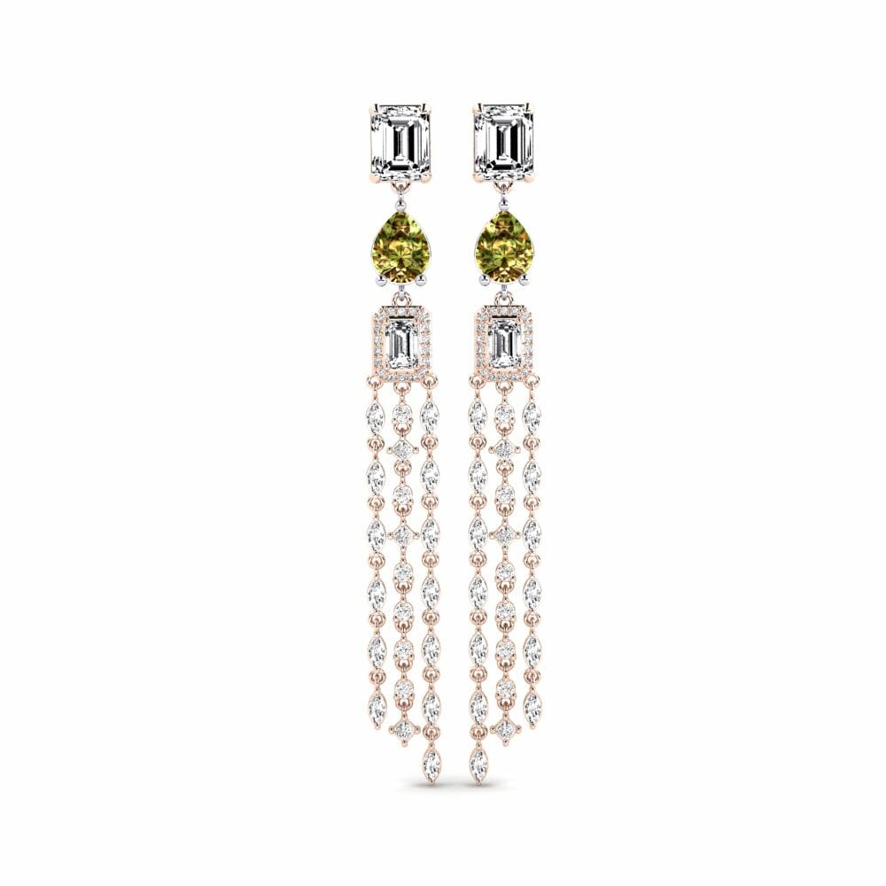 14k Rose & White Gold Sultan Stone Women's Earring Potvynis