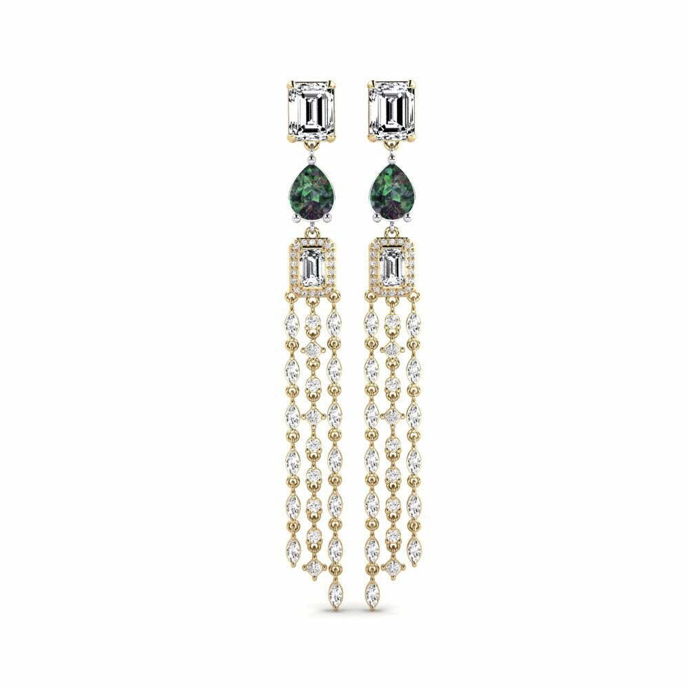 14k Yellow & White Gold Mystic Topaz Women's Earring Potvynis