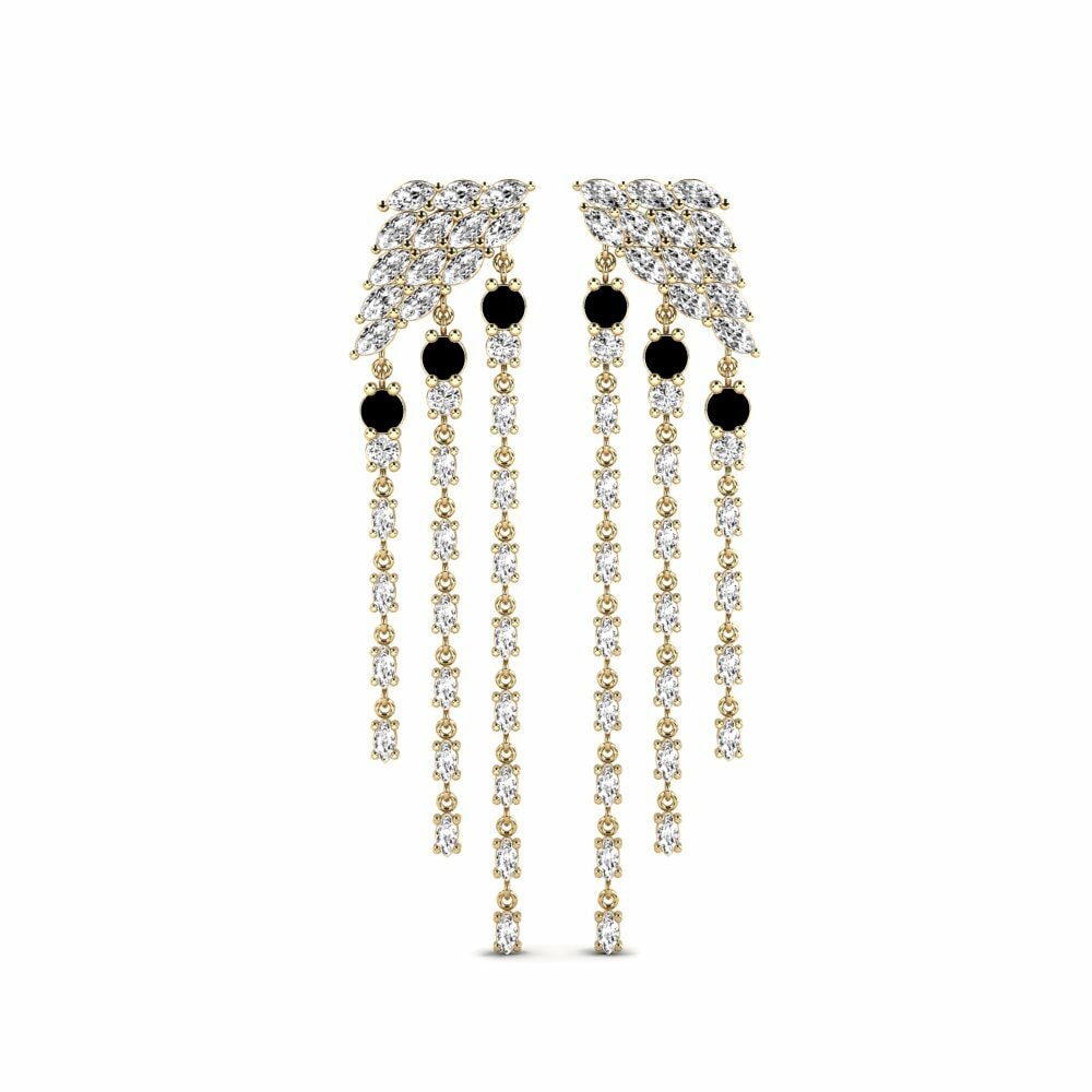 14k Yellow Gold Black Onyx Women's Earring Raggiante