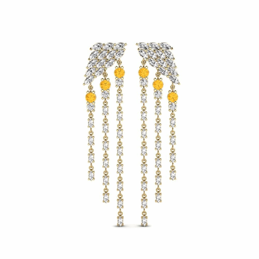 14k Yellow Gold Citrine Women's Earring Raggiante