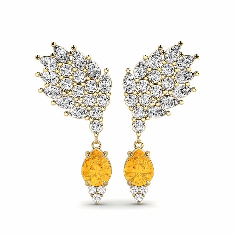 14k Yellow Gold Citrine Women's Earring Reluciente