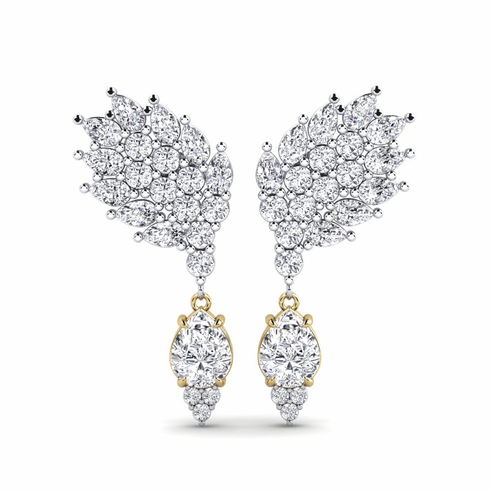 14k White & Yellow Gold Diamond Women's Earring Reluciente