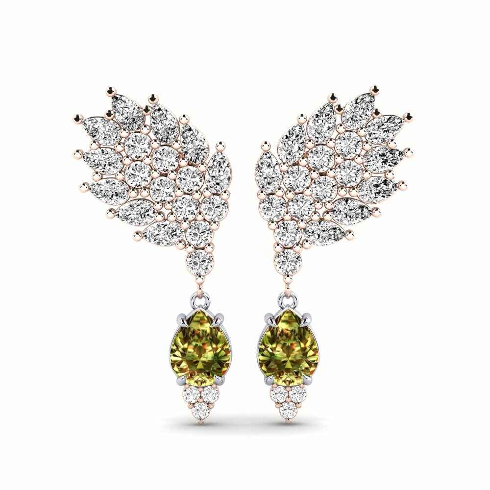 14k Rose & White Gold Sultan Stone Women's Earring Reluciente