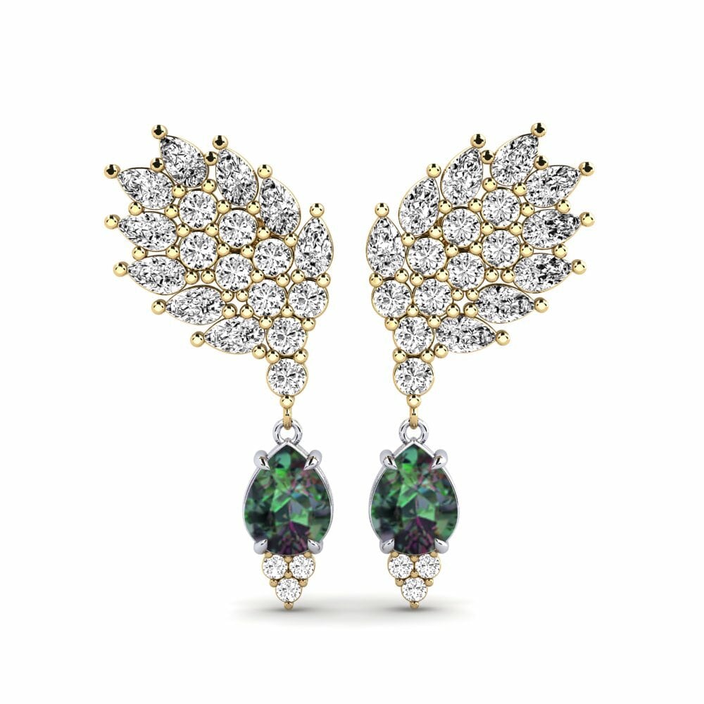 14k Yellow & White Gold Mystic Topaz Women's Earring Reluciente