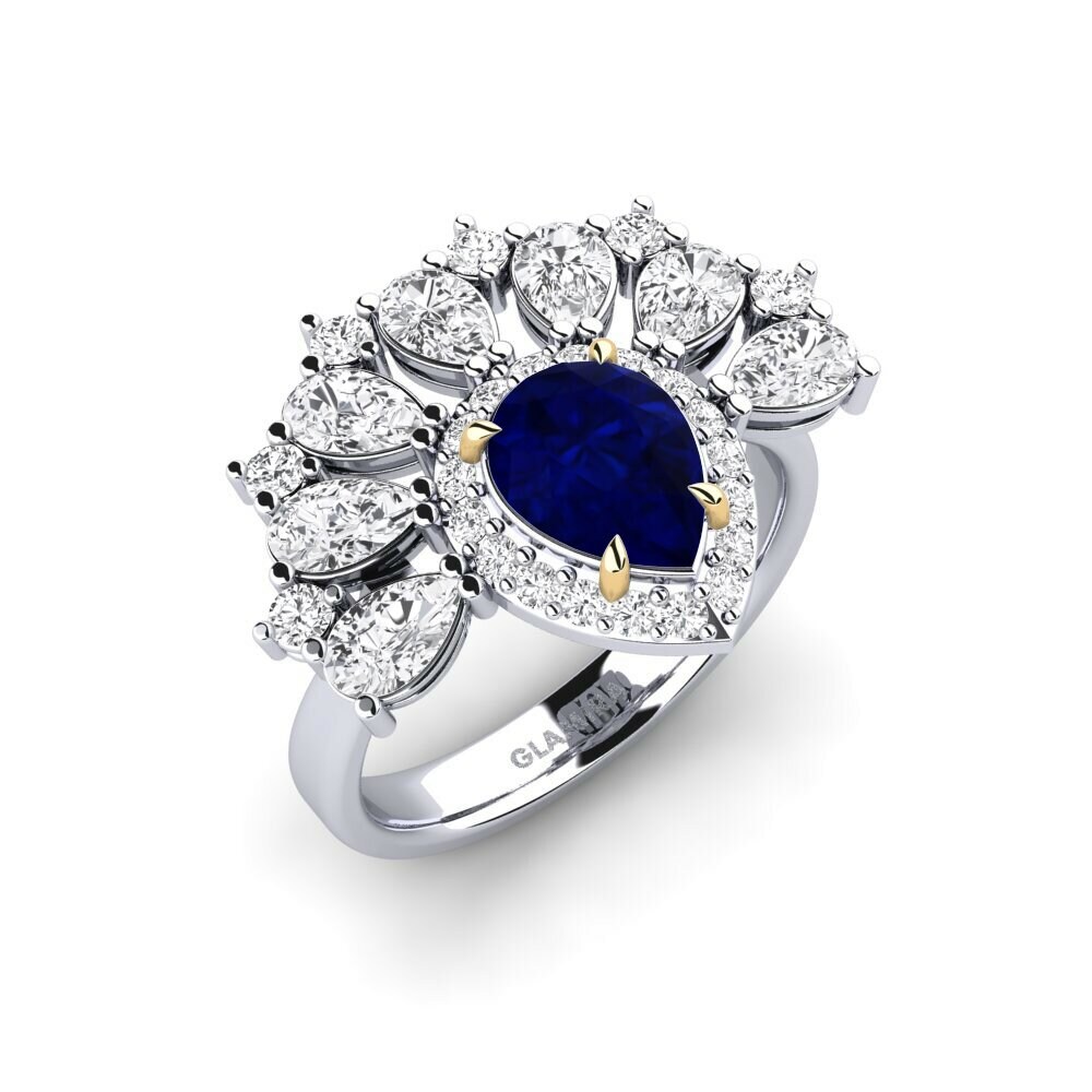 9k White & Yellow Gold Sapphire Ring Reluzente