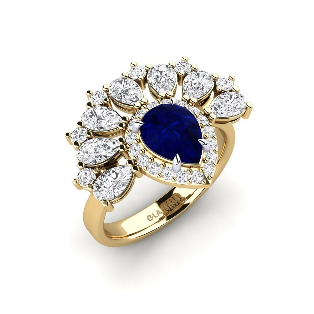 Vàng-Trắng 9K Đá Sapphire Nhẫn Reluzente